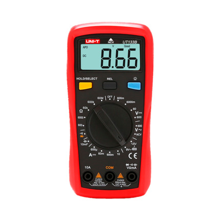 Comprar UNI-TREND UT133B Multímetro digital de mano - Medición de voltaje en DC y AC hasta 600V - Medición de intensidad en DC hasta 10A - Medición de resistencia y capacitancia - Función NVC | Test de continuidad - Test de batería