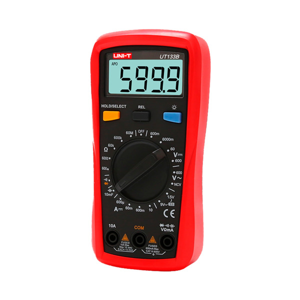 UNI-TREND UT133B Multímetro digital de mano - Medición de voltaje en DC y AC hasta 600V - Medición de intensidad en DC hasta 10A (1)