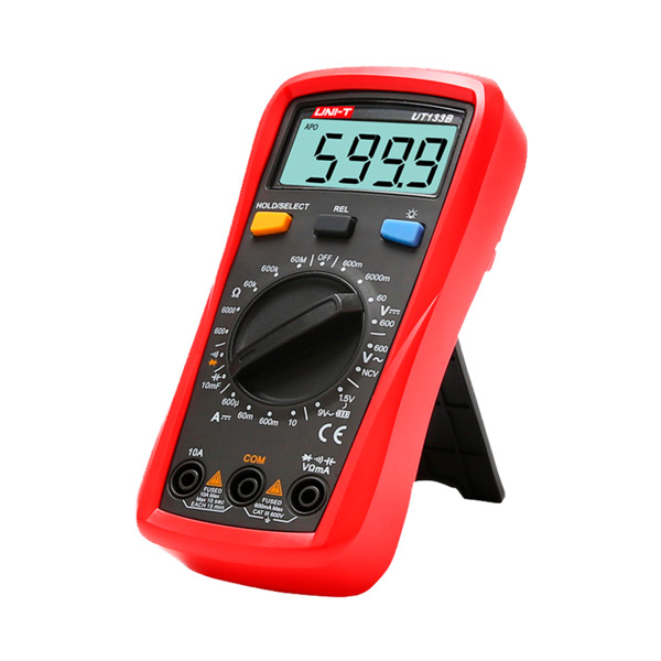 UNI-TREND UT133B Multímetro digital de mano - Medición de voltaje en DC y AC hasta 600V - Medición de intensidad en DC hasta 10A (3)