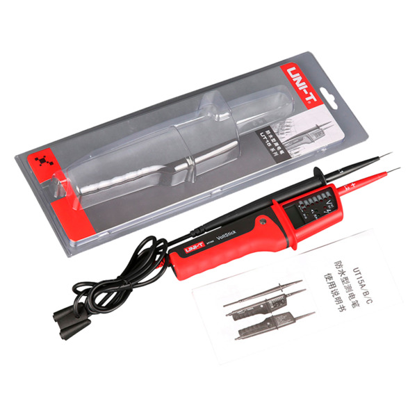 UNI-TREND UT15C Medidor de voltaje tipo lápiz con display LCD - Medición de voltaje AC y DC - Aviso audible y LED visible para c (1)