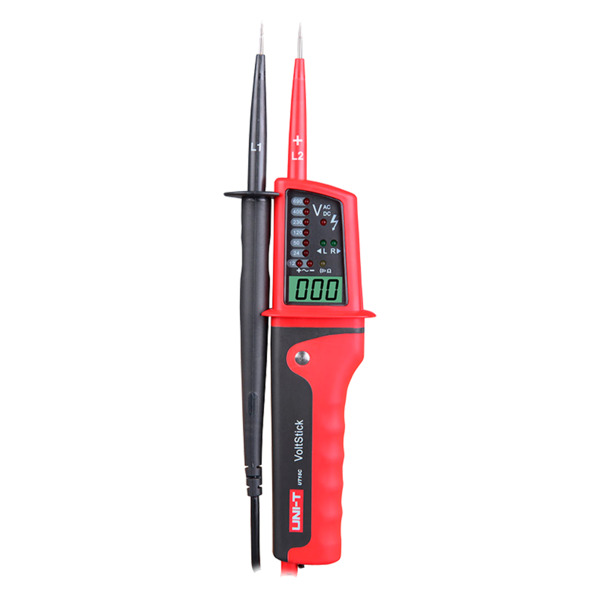 UNI-TREND UT15C Medidor de voltaje tipo lápiz con display LCD - Medición de voltaje AC y DC - Aviso audible y LED visible para c