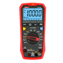 UNI-TREND UT161B Multímetro digital CAT III - Pantalla LED de hasta 6000 cuentas - Medición en DC y AC hasta 1000V y 10A - Conex