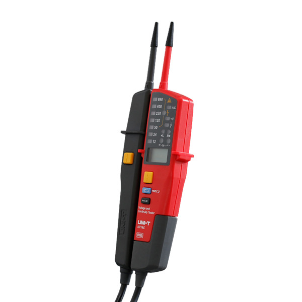 UNI-TREND UT18D Detector de voltaje AC/DC sin contacto - Display LCD - Modo de alto y bajo voltaje hasta 690 V - Aviso audible y (1)