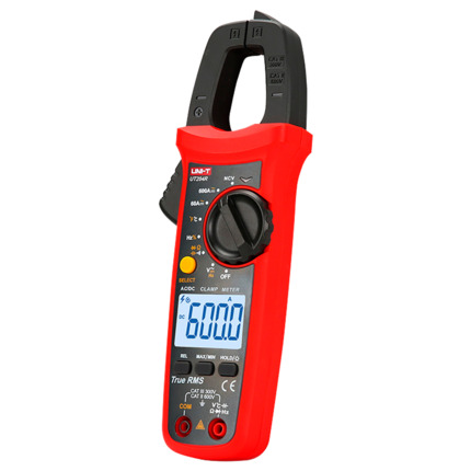 Comprar UNI-TREND UT204R Pinza amperimétrica - Medición en DC hasta 600V y 600A - Medición en AC hasta 600V y 600A - Resistencia/capacitancia/frecuencia/temperatura - Auto Rango | Test diodos| True RMS - Apertura de pinza de 28mm