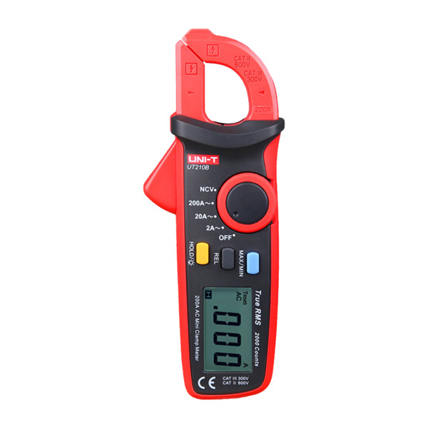 UNI-TREND UT210B Mini pinza amperimétrica - Pantalla LED - Medición AC hasta 200A - Alta precisión en AC con función True RMS -