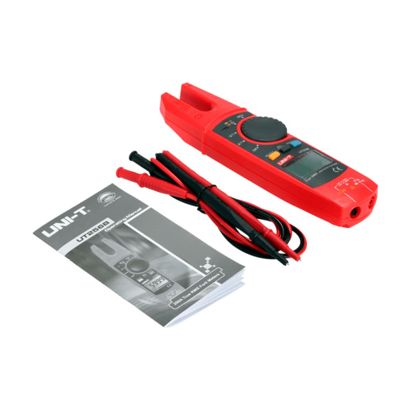 UNI-TREND UT256A Pinza amperimétrica tipo tenedor - Pantalla LCD de hasta 6000 cuentas - Medición de intensidad en AC hasta 200A (1)