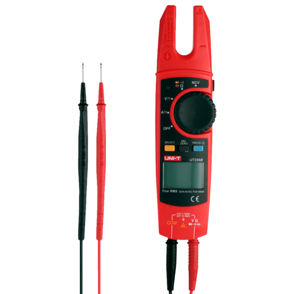 UNI-TREND UT256A Pinza amperimétrica tipo tenedor - Pantalla LCD de hasta 6000 cuentas - Medición de intensidad en AC hasta 200A (9)