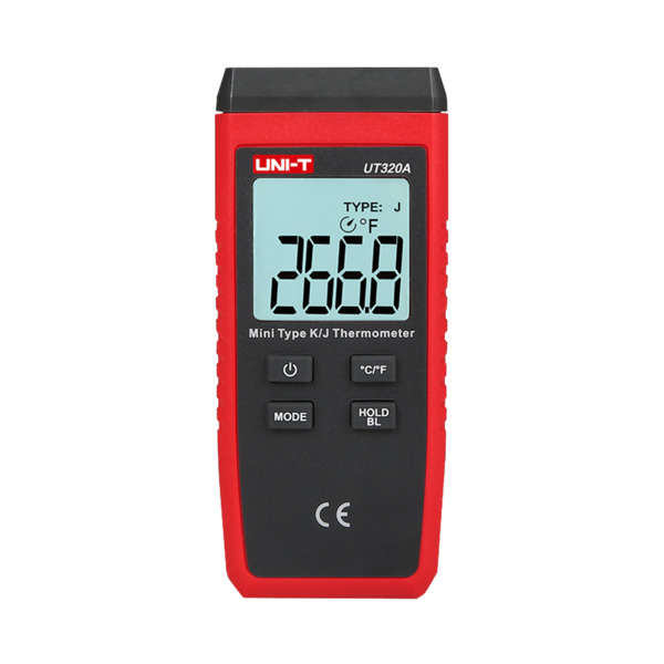 UNI-TREND UT320A Termómetro con sondas tipo K y J - Display Single retroiluminado - Alta precisión - Resistente a caídas de 1m d