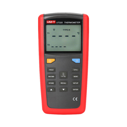 Comprar UNI-TREND UT325 Termómetro con sondas tipo  K, J, T, E, R, S y N - Display Dual retroiluminado - Valores en ºC, K y ºF | Almacenamiento de datos - Alta precisión | Alarmas de valor alto y bajo - Apagado automático