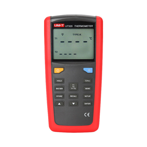 UNI-TREND UT325 Termómetro con sondas tipo K, J, T, E, R, S y N - Display Dual retroiluminado - Valores en ºC, K y ºF | Almacen