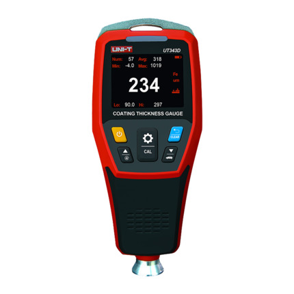 Comprar UNI-TREND UT343D Medidor de espesor de revestimiento - Apto para materiales ferrosos y no ferrosos - Medición continua y puntual - Almacenamiento de datos | Conexión USB con PC - Apagado automático - Conexión a PC