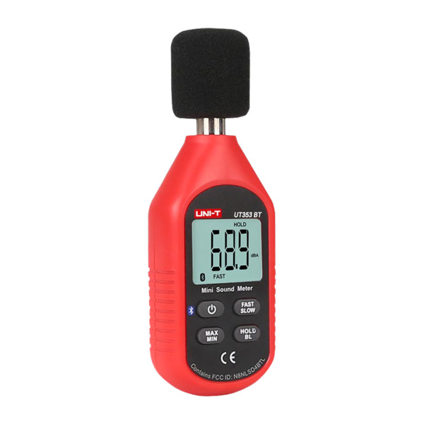 UNI-TREND UT353-BT Medidor de nivel de sonido - Capta ruido hasta 130 dB con rápida respuesta - Display LCD retroiluminado - Con (5)