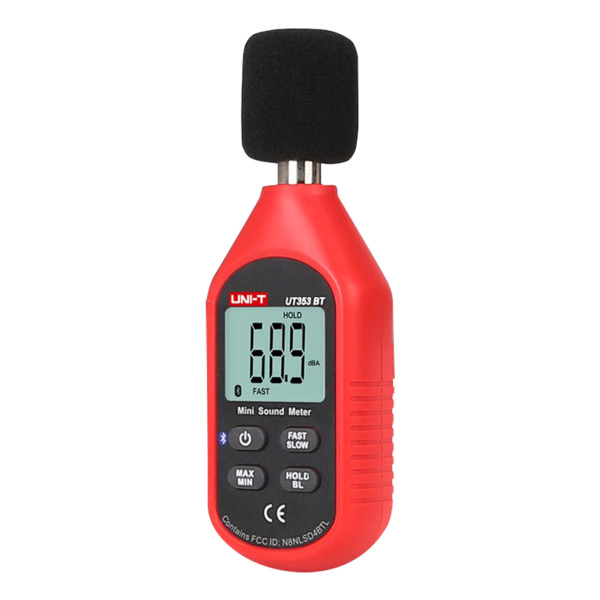 UNI-TREND UT353-BT Medidor de nivel de sonido - Capta ruido hasta 130 dB con rápida respuesta - Display LCD retroiluminado - Con