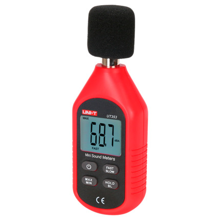 Comprar UNI-TREND UT353 Medidor de nivel de sonido - Capta ruido hasta 130 dB con rápida respuesta - Display LCD retroiluminado - Diseño ergonómico, ligero con interfaz intuitiva - Apagado automático
