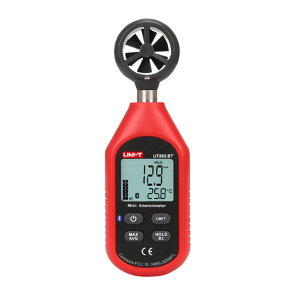 Comprar UNI-TREND UT363-BT Anemómetro de mano - Sensor de velocidad del viento de alta precisión - Sensor de temperatura - Valores Máximos, Mínimos y Medios - Conexión a APP a través de Bluetooth - Display LCD retroiluminado