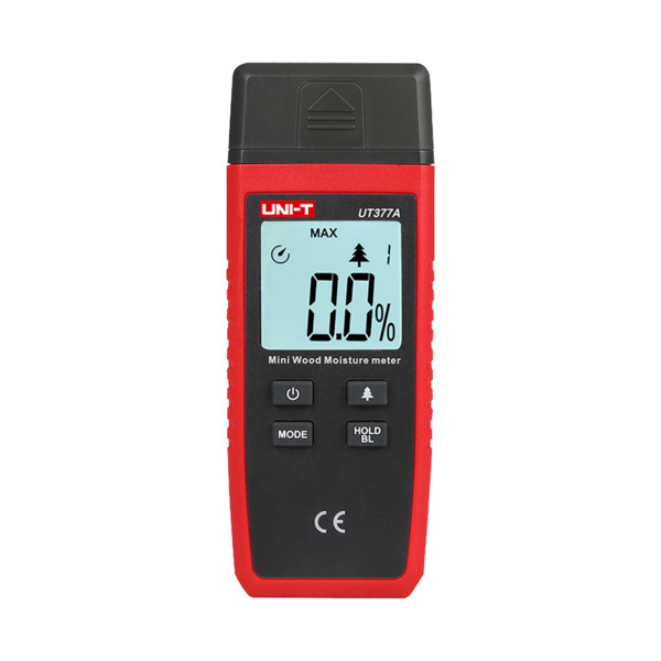 UNI-TREND UT377A Medidor de humedad en madera - Selector de tipo de madera - Corrección en función de humedad ambiental - Almace