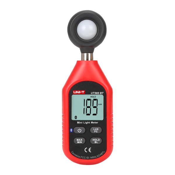 UNI-TREND UT383-BT Medidor de iluminancia de mano Bluetooth - Display retroiluminado - Alta frecuencia de muestreo - Valores car