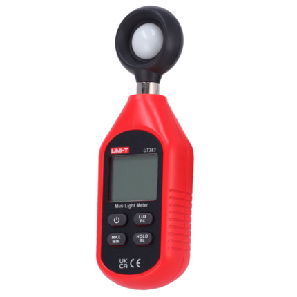 Comprar UNI-TREND UT383 Medidor de iluminancia de mano - Display retroiluminado - Alta frecuencia de muestreo - Valores característicos: MAX/MIN - Apagado automático
