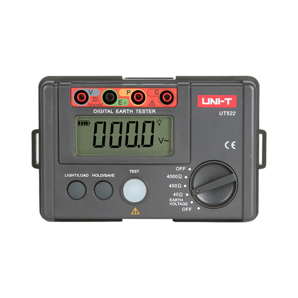 UNI-TREND UT522 Medidor de resistencia a tierra - Display LCD de hasta 4000 cuentas - Medición de resistencia a tierra hasta 400