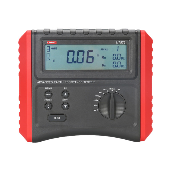 UNI-TREND UT572 Medidor de resistencia a tierra - Display LCD - Medición de resistencia a tierra hasta 40k - Medición de resisti