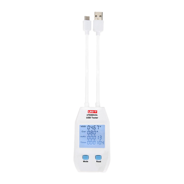 UNI-TREND UT658DUAL Medidor dual de corriente y tensión UNI-T - Sencilla conexión USB Tipo A y tipo C - Permite conocer la tensi