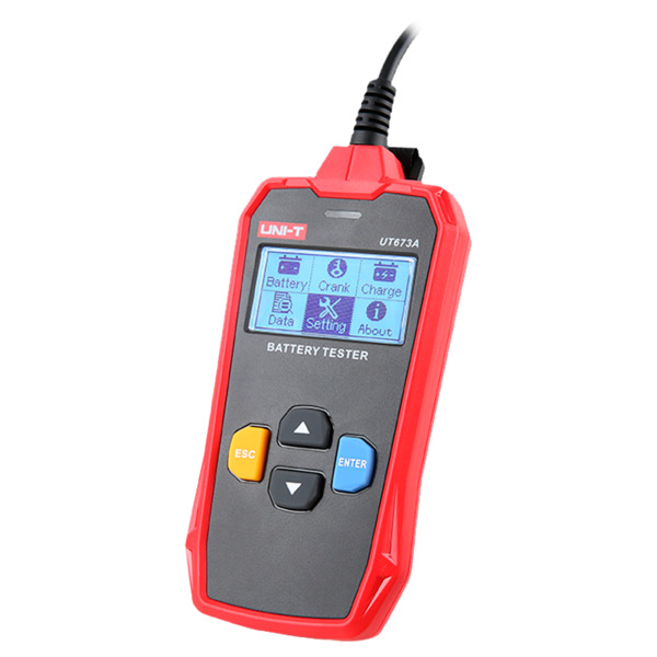UNI-TREND UT673A Tester de baterías - Mide capacidad, voltaje, resistencia y estado - Testeo de carga y arranque de baterías 12V (3)