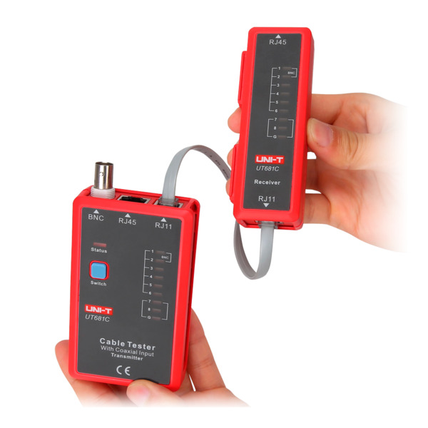 UNI-TREND UT681C Tester de cables - Comprobación de estado cables RJ45/RJ11/BNC - Testeo modo rápido y modo lento - Apagado auto (5)