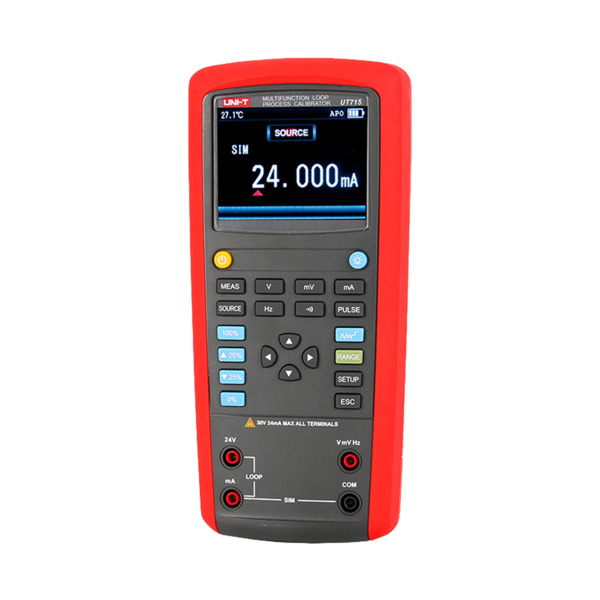 UNI-TREND UT715 Calibrador de procesos de retroalimentación/lazo - Display LCD de hasta 20000 cuentas - Mide y genera tensiones