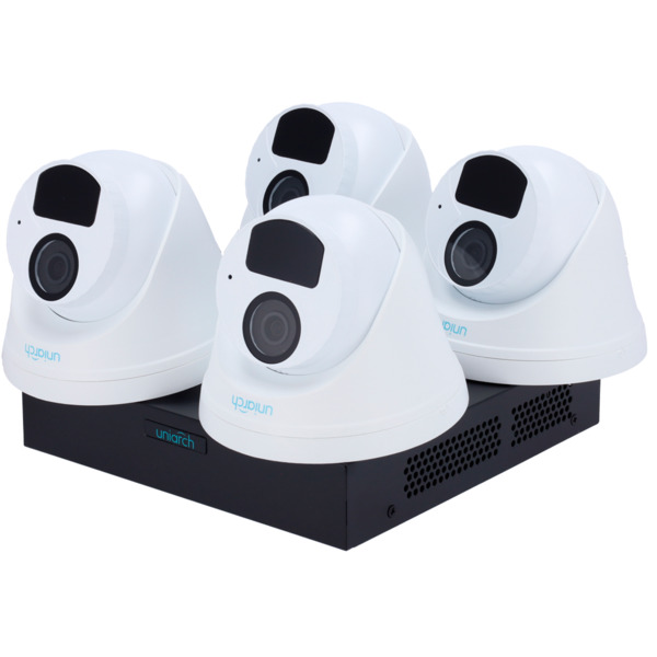 UNIARCH UV-KIT118-T42POE Kit de Videovigilancia Uniarch - NVR 8CH PoE - 4 Cámaras Turret IP67 - 2 MP | 2.8 mm | IR 30 m  - Espac