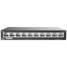 Uniview Switch PoE Sobremesa - 10 Puertos RJ45 10/100Mbps  - 8 Puertos PoE+ 802.3af/at | Potencia total 88W - Admite PoE Extendi