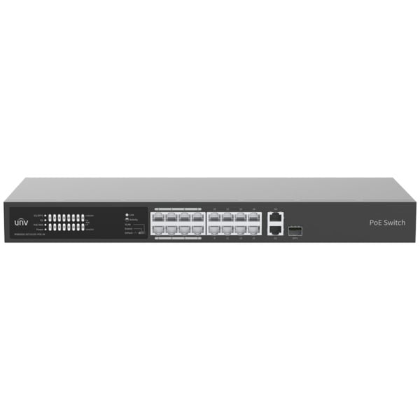 UNIVIEW UV-NSW2020-16T1GT1GC-POE-IN Uniview Switch PoE Enracable - 16 Puertos RJ45 10/100Mbps PoE+ 802.3af/at - 2 Puertos uplink