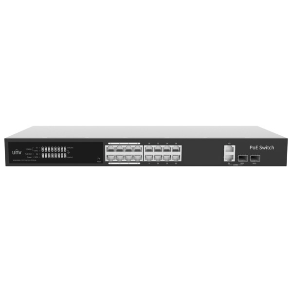 UNIVIEW UV-NSW3000-17GT1GP1GC-POE-IN Uniview Switch PoE Cloud Gestionable - 16 PoE802.3af/at + 2 uplink RJ45 + 2 SFP - 16 RJ45 F
