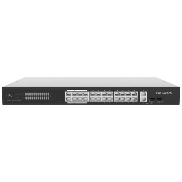 UNIVIEW UV-NSW3000-25GT1GP1GC-POE-IN Uniview Switch PoE Cloud Gestionable - 24 PoE802.3af/at + 2 uplink RJ45 + 2 SFP - 24 RJ45 F