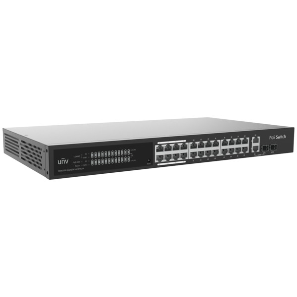 UNIVIEW UV-NSW3000-25GT1GP1GC-POE-IN Uniview Switch PoE Cloud Gestionable - 24 PoE802.3af/at + 2 uplink RJ45 + 2 SFP - 24 RJ45 F (1)