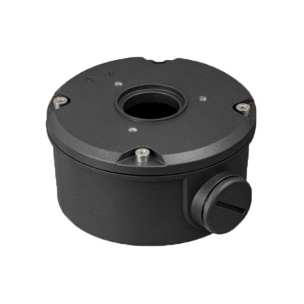 Comprar UNIVIEW UV-TR-JB05-B-IN-BLACK Caja de conexiones - Para cámaras bullet - Apto para uso exterior - Instalación en techo o pared - Color Negro | 55 mm (Al) x 98 mm (diámetro base) - Pasador de cables