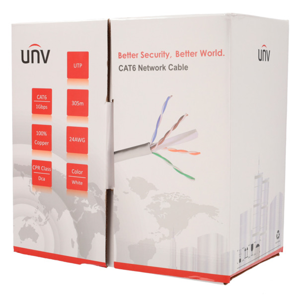 UNIVIEW UV-UTP6-300-BC24AWG-DCA-B-W Uniview cable UTP categoría 6 - Conductor OFC,100% cobre - Diámetro 24 AWG-0,53mm - Certific (3)