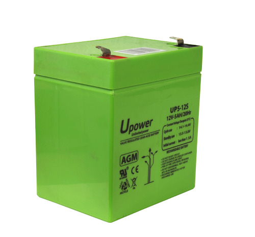 Upower - Batería recargable - Tecnología plomo ácido AGM - Voltaje 12 V - Capacidad 5.0 Ah - 107 x 90 x 70 mm / 1650 g - Para re