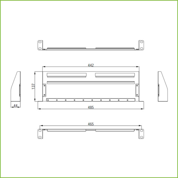 UTEPO MIT-A3 Soporte Rack 19" 1U para inyectores y switches de 4/8 puertos de Utepo (1)