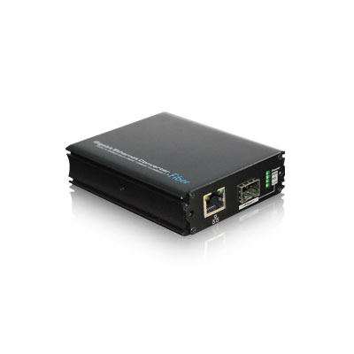 UTEPO UOF7201GE Conversor de Medio Industrial 1 puerto Gigabit + 1 SFP 6KV/8KV ESD -40º-75º compatible con MIT-B1