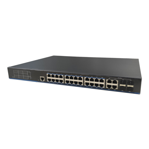 UTEPO UTP3328TS-PSB-L2 Switch PoE 24 puertos Gigabit + 4 Uplink Gigabit Combo (RJ45/SFP) 280W 802.3af/at 6KV Manejable Layer2