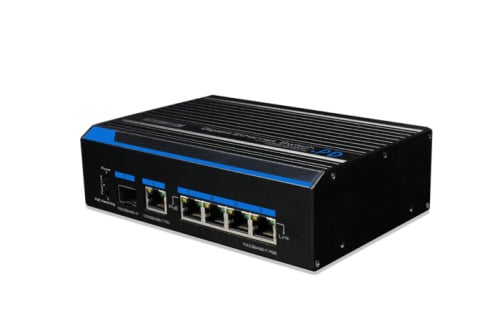 Utepo UTP6306S-PSB-POE120W Switch industrial 4 puertos PoE cobre Gb + 2 puertos FO Gb SFP. PoE+ 30W, Max 120W. Capa 2. Gestión w