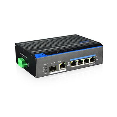 UTEPO UTP7204E-POE-A1 Switch Industrial PoE+ 4 puertos 10/100 + 2 Uplink 10/100 (SFP+RJ45) / 60W Redundant 802.3af/at 6KV - Modo