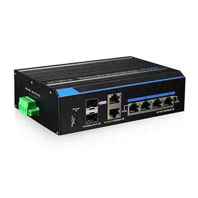 UTEPO UTP7204GE-HPOE Switch Industrial Hi-PoE 4 puertos Gigabit + 2 Uplink Combo Gigabit (2SFP+2RJ45) 120W Redundant 802.3af/at