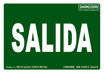 Comprar VALLEUNION E-310 Señal Salida fotoluminiscente, homologada Clase B.