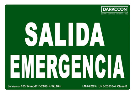 Comprar VALLEUNION E-316 Señal Salida Emergencia fotoluminiscente, homologada Clase B.