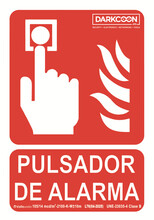 VALLEUNION P-161 Señal Pulsador de Alarma fotoluminiscente, homologada Clase B.
