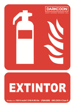 VALLEUNION P-212 Señal Extintor contra incendios fotoluminiscente, homologada Clase B.