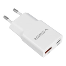 VEGER VG-30W1A1C VEGER - Cargador USB QC3.0 / PD3.0 - Potencia 30W - Carga 2 dispositivos a la vez - Salidas USB-A, USB-C  - Col