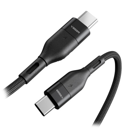 Comprar VEGER VG-CC01 Veger - Cable USB2.0 para portátiles - USB-C a USB-C - Cubierta de metal, Nylon trenzado  - Longitud 1.2m  - Carga rápida PD100W | Color negro