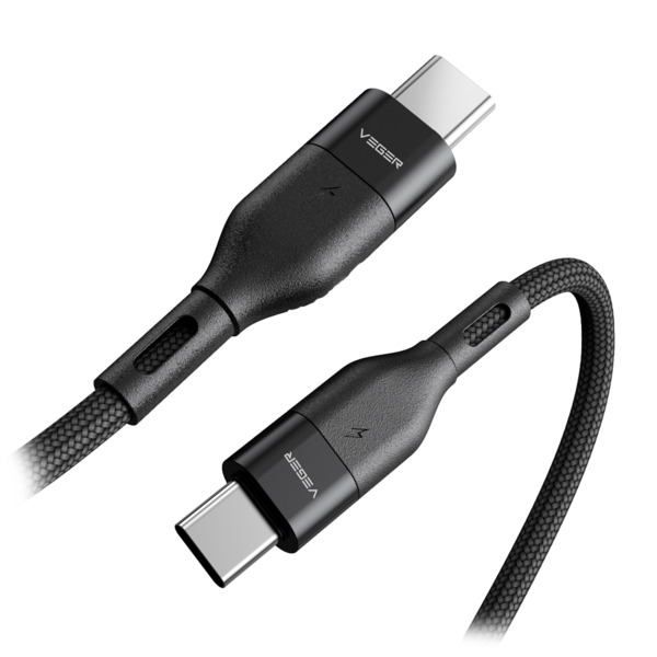 VEGER VG-CC01 Veger - Cable USB2.0 para portátiles - USB-C a USB-C - Cubierta de metal, Nylon trenzado - Longitud 1.2m - Carga